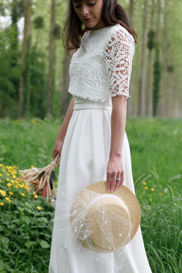 Ensemble de mariée fait main pièce unique - L'Élégante avec La Captivante