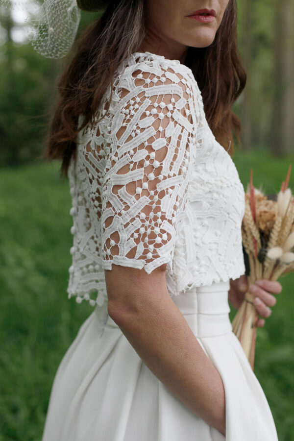 Ensemble de mariée fait main pièce unique - L'Élégante avec La Captivante