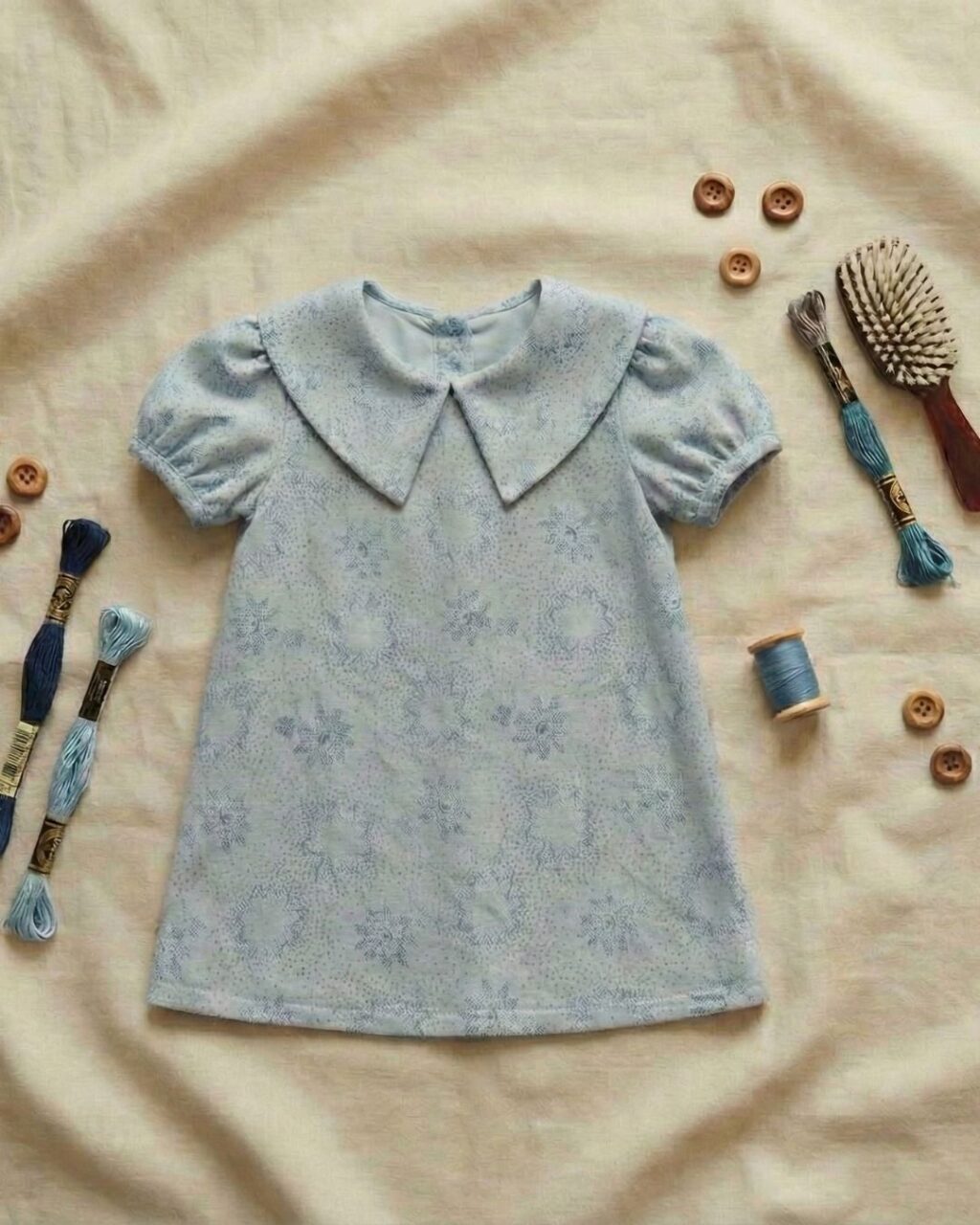 robe violette tissu étoiles